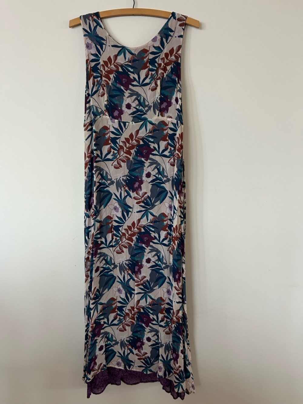 Vintage Sag Harbor Floral Maxi Skirt in Teal, Burgundy & Purple